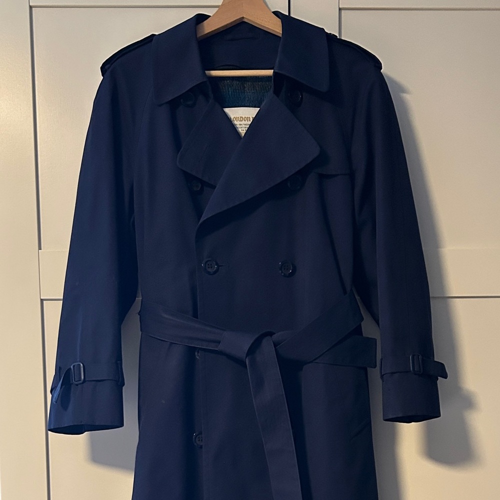 London Fog Navy Trench Coat - Eaton